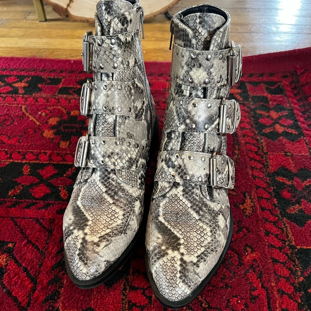 Steven Snake skin bootie